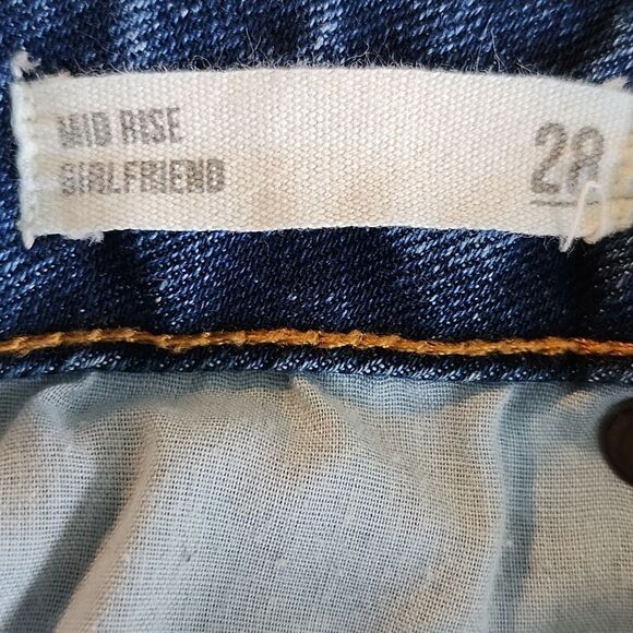 Harper Heritage Mid Rise Distressed Girlfriend Jeans, 76% Cotton, 28 - Picture 5 of 8